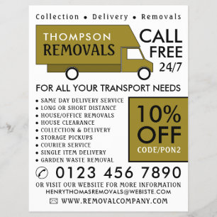 Guld Remove Van, Removal Company Advertising Reklamblad