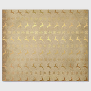 Guld- ren- & snöflingorgåvasjalpapper presentpapper