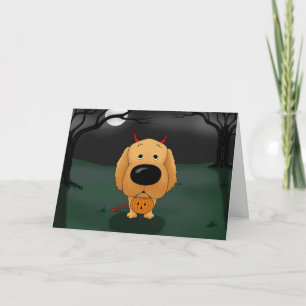 Guld- Retreiver Halloween Kort