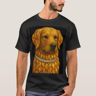 Guld Retriever Ädelstensporträtt T Shirt