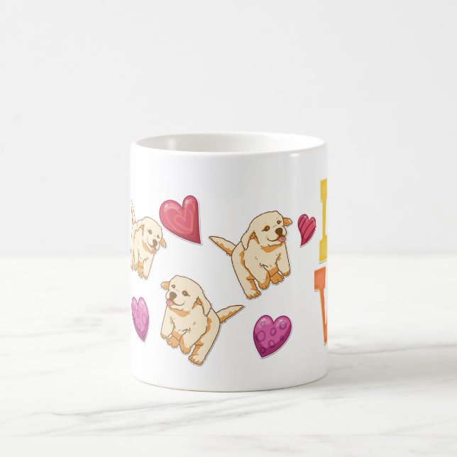 Guld Retriever Alla hjärtans dag Present Hund Ägar Kaffemugg (Center)