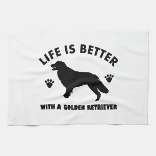 guld--retriever hund design kökshandduk