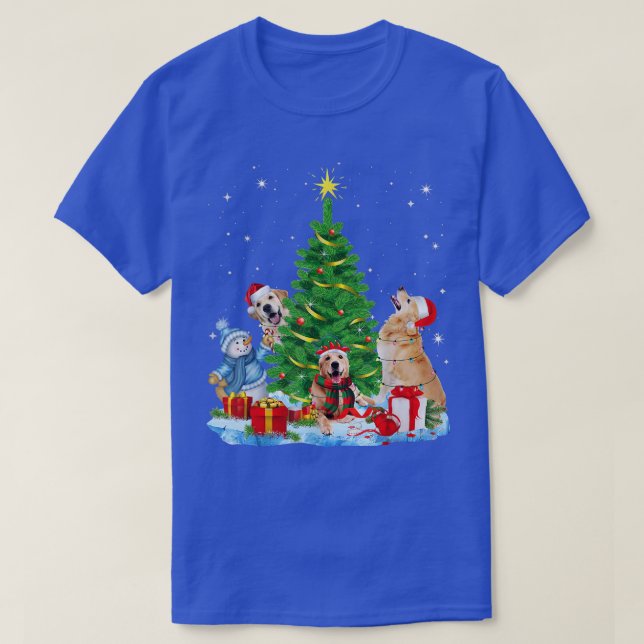 Guld Retriever Kostym Tomte Ljus Hatt I Snö T Shirt (Design framsida)
