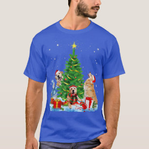 Guld Retriever Kostym Tomte Ljus Hatt I Snö T Shirt