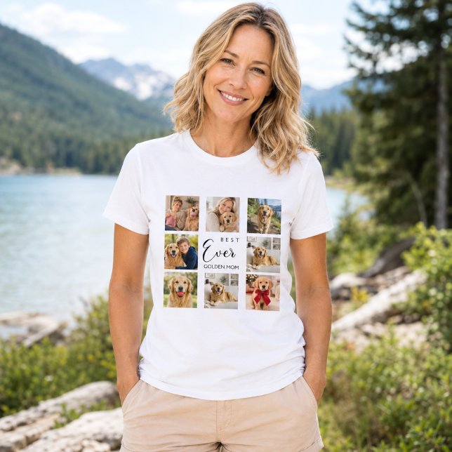 Guld Retriever Mamma Mor fotokollage T Shirt (Skapare uppladdad)