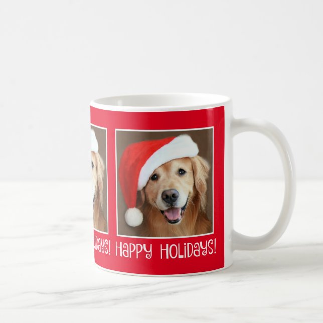 Guld- Retriever med jul för Santa hatthelgdag Kaffemugg (Höger)