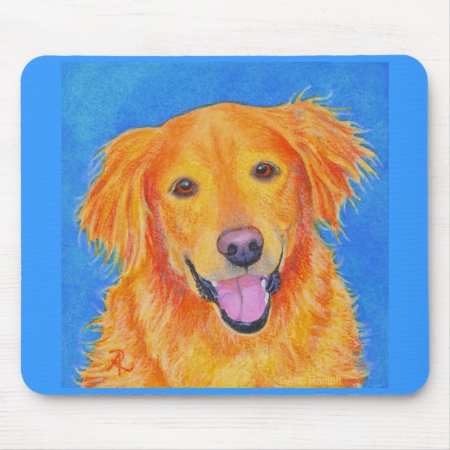 Guld- Retriever Mousepad - "Sydney ", Musmatta (Framsidan)