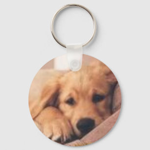 guld- retriever nyckelring