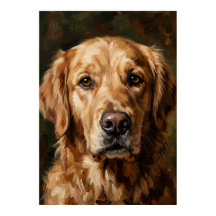 Guld Retriever Oljemålning Poster | Själfull Hund