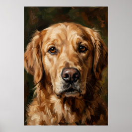 Guld Retriever Oljemålning Poster | Själfull Hund