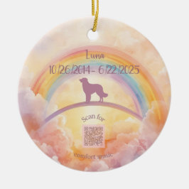 Guld Retriever Rainbow Bridge Prydnad Julgransprydnad Keramik
