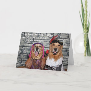 Guld- Retriever Romeo och Juliet årsdag Kort