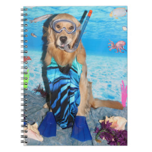 Guld- Retriever Snorkeler Anteckningsbok Med Spiral