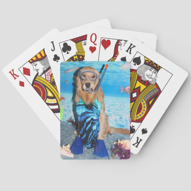 Guld- Retriever Snorkeler Casinokort (Baksidan)