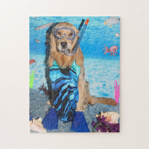 Guld- Retriever Snorkeler Pussel