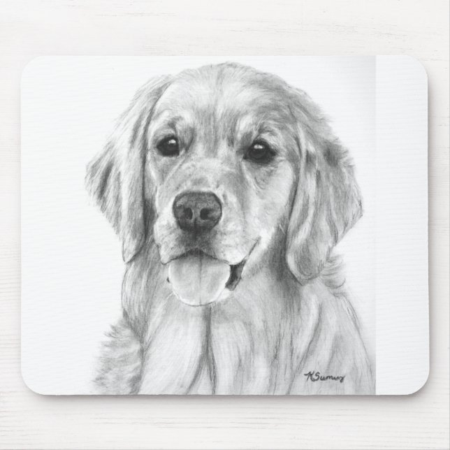 Guld- Retriever som drar Mousepad Musmatta (Framsidan)