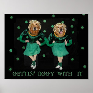 Guld- Retriever Stepdancers som får Jiggy med den Poster