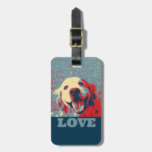 Guld- Retriever Stylized kärlek Bagagebricka