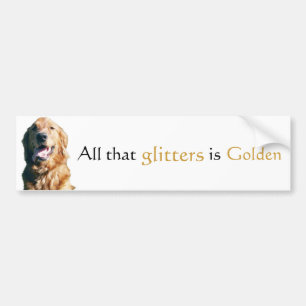 Guld- Retrieverbildekal, allt det glitter Bildekal