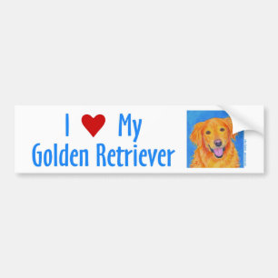 Guld- Retrieverbildekal - "Sydney ", Bildekal