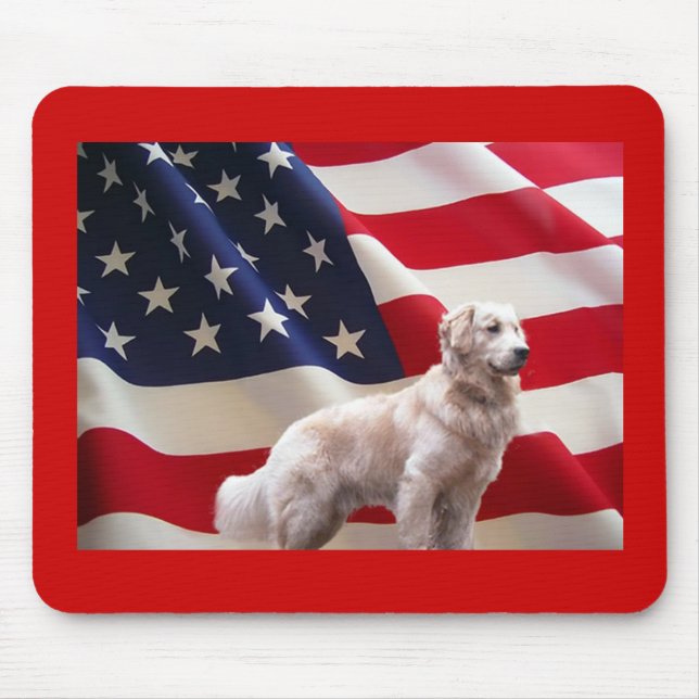 Guld- Retrieverflagga Mousepad Musmatta (Framsidan)