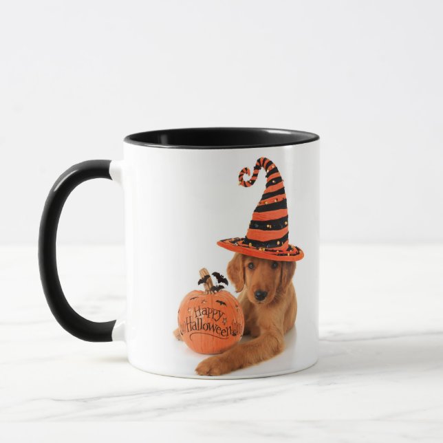 Guld- RetrieverHalloween design Mugg (Vänster)
