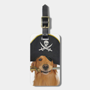 Guld- RetrieverHalloween pirat Bagagebricka
