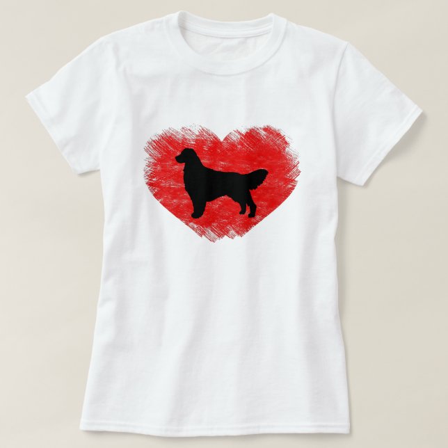 Guld- Retrieverhjärta Tee Shirt (Design framsida)