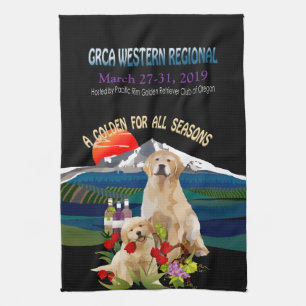 Guld- RetrieverhundShow eller kökshandduk