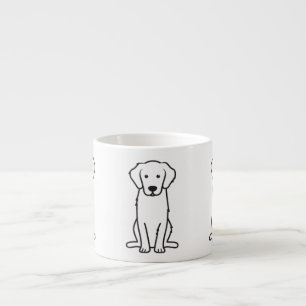 Guld- Retrieverhundtecknad Espressomugg