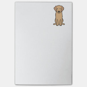 Guld- Retrieverhundtecknad Post-it Block