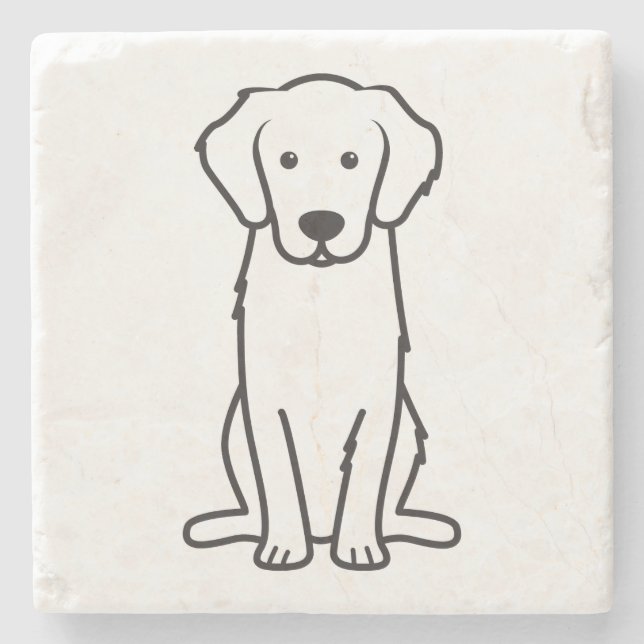 Guld- Retrieverhundtecknad Underlägg Sten (Framsidan)