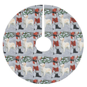 Guld- Retrieverjul Julgransmatta Borstad Polyester