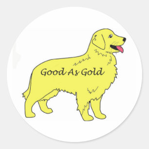 Guld- Retrieverklistermärkebra som guld Runt Klistermärke