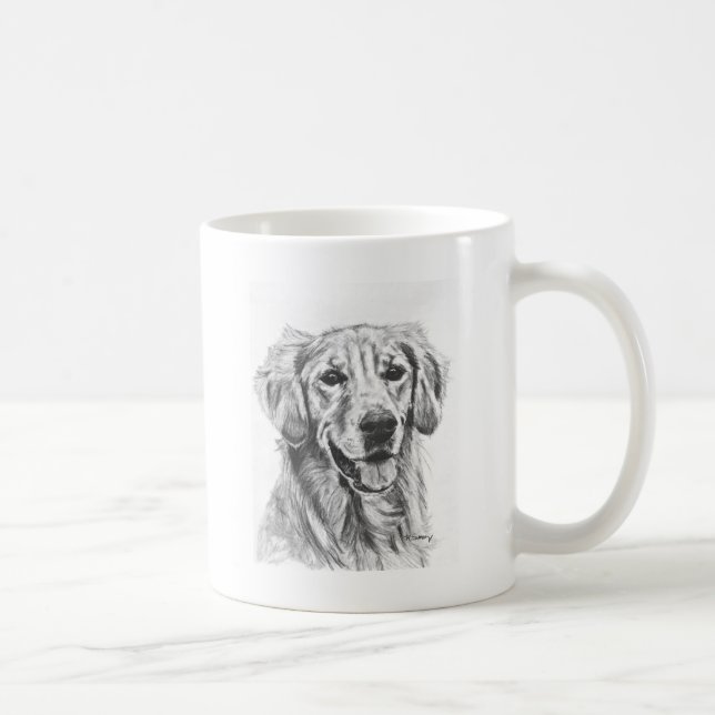 Guld- Retrieverkol skissar Kaffemugg (Höger)