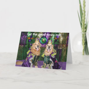 Guld- RetrieverMardi Gras kungar Kort