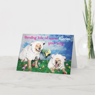Guld- Retrieverpåsk varma Fuzzies Helgkort