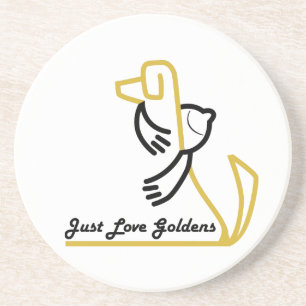 Guld- Retrieversandstenkustfartyg, kärlek Goldens Underlägg Sandsten
