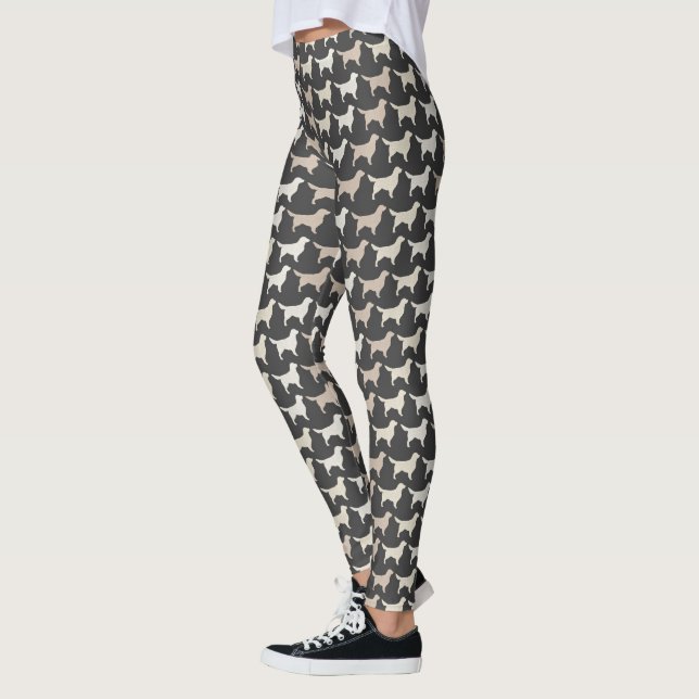 Guld- RetrieverSilhouettesmönster Leggings (Vänster)