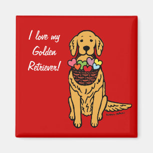 Guld- Retrievertecknad Magnet