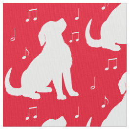 Guld- Retrievervalp med musik noter Tyg