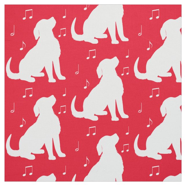 Guld- Retrievervalp med musik noter Tyg (Provkarta)