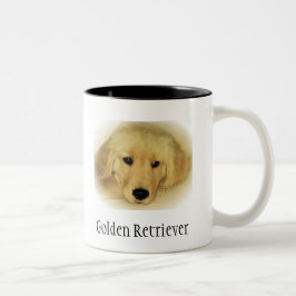 Guld- Retrievervalp Två-Tonad Mugg