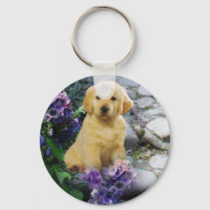 Guld- Retrievervanlig hortensia Keychain Nyckelring