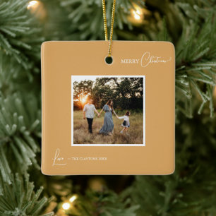 Guld Retro Boho Minimalistisk Foto God Jul Julgransprydnad Keramik