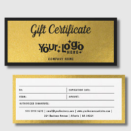 Guld Retro Business Logotyp Gift-certifikatkupong