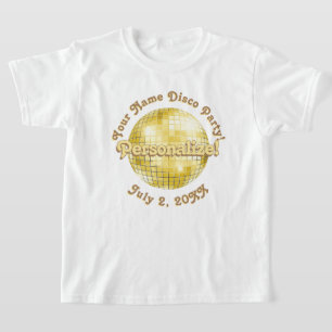 Guld Retro Disco Boll PERSONLIG T-Shirt