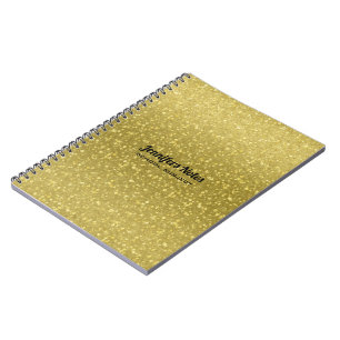 Guld Retro Glitter och Sparkles Anteckningsbok Med Spiral