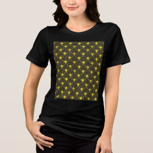 Guld Retro Mönster T Shirt