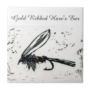 "Guld Ribbed Hare's Ear"-blötens flygbricka. Kakelplatta